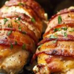 Bacon Wrapped Cream Cheese Stuffed Chicken Breast