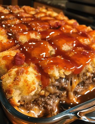 Cheesy Tater Tot Meatloaf Casserole