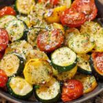 4 points Roasted Garlic Parmesan Zucchini, Squash, and Tomatoes