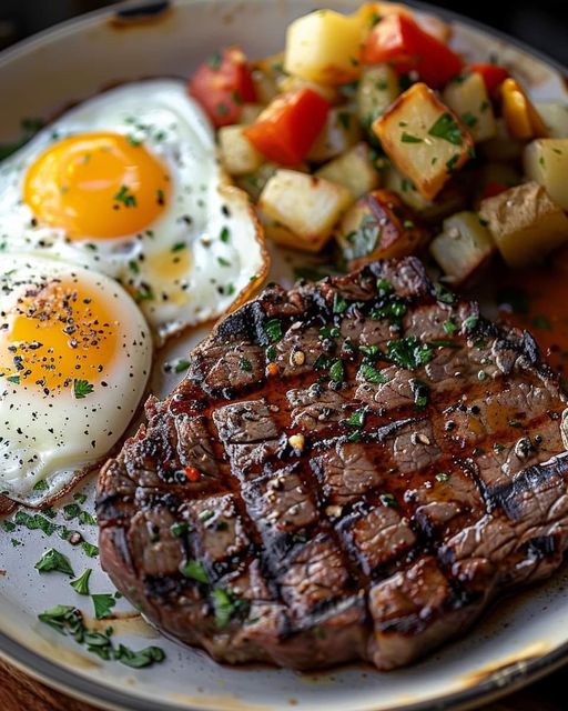 Steak and Eggs with Hash Browns