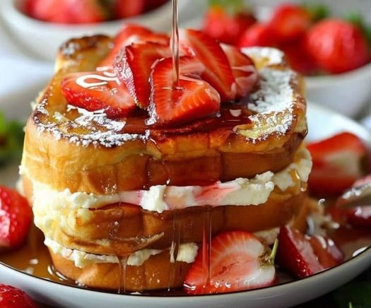 Strawberry Cheesecake Stuffed French Toast