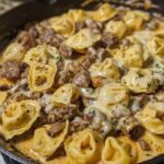 #Recipe #Food Cheesesteak Tortellini in Rich Provolone Sauce