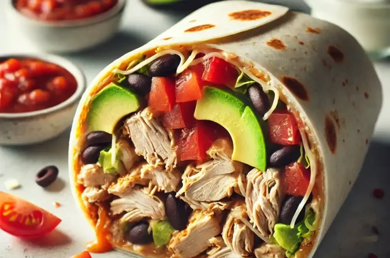  Protein-Packed Burrito Sliced in Half