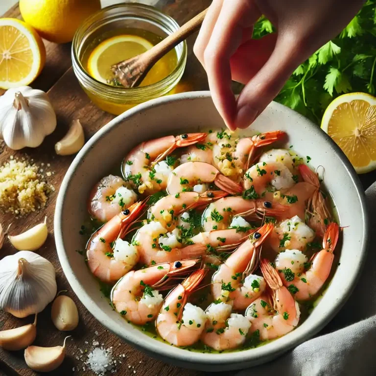 Add the shrimp to the marinade and let it sit for 10-15 minutes.