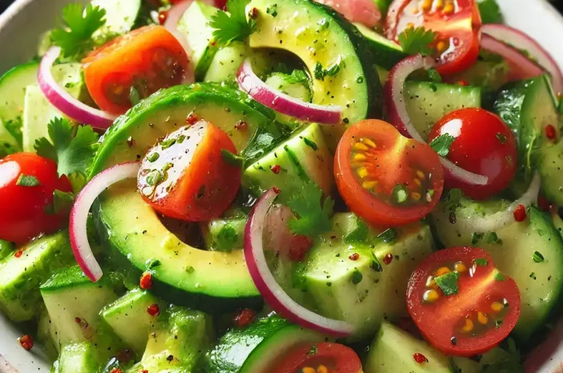 Avocado Cucumber Salad with Lime Dressing