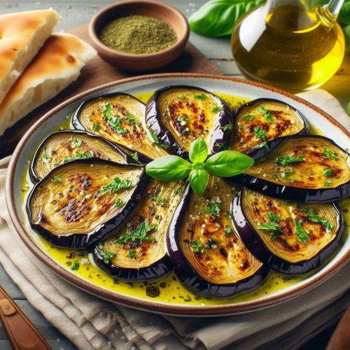 Baked Eggplant with Garlic and Olive Oil