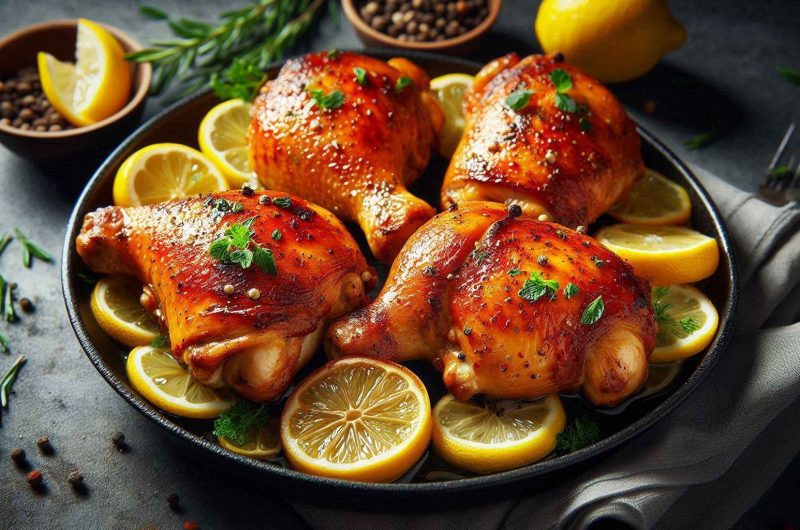 Baked Lemon Garlic Chicken Thighs – Juicy & Flavorful