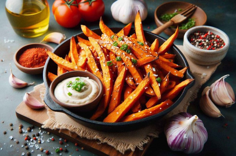 Baked Sweet Potato Fries with Garlic Aioli