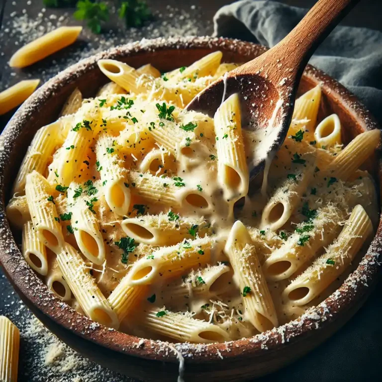 Combine Toss the cooked pasta in the Parmesan glaze until evenly coated