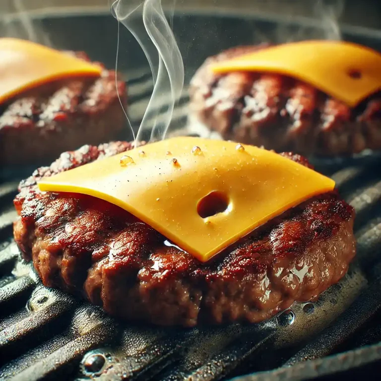 Cook patties for 34 minutes on each side until browned and cooked to desired doneness In the last minute place a slice of cheese on each patty to melt