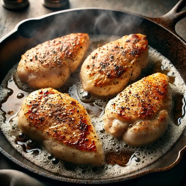 Cook the chicken Season chicken breasts with salt and pepper Heat olive oil in a skillet over medium heat and cook the chicken for 45 minutes on each side until golden brown and fully cooked