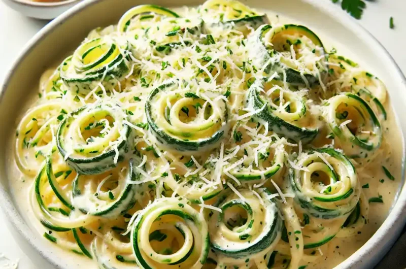 Creamy Garlic Parmesan Zoodles with a Keto Kick