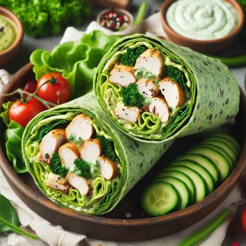 Creamy Green Goddess Chicken Wrap: Low-Carb Perfection