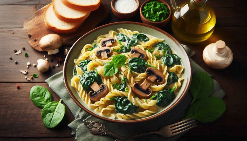 Creamy Spinach and Mushroom Pasta Recipe