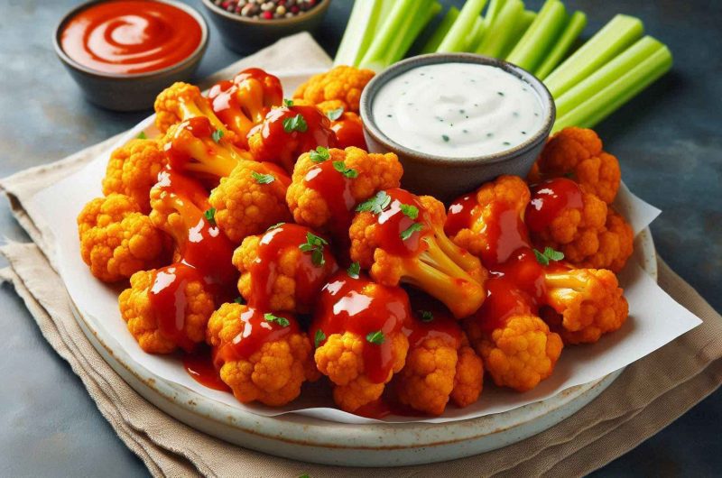 Crispy Baked Cauliflower Buffalo Wings