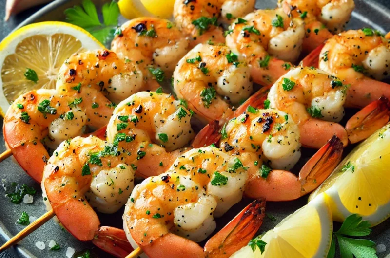 Lemon Garlic Shrimp Skewers Recipe