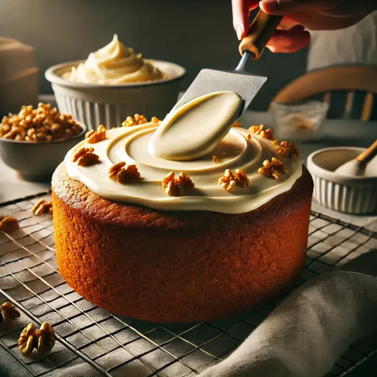 Cool and frost: Let the cake cool completely before adding a light layer of cream cheese frosting.