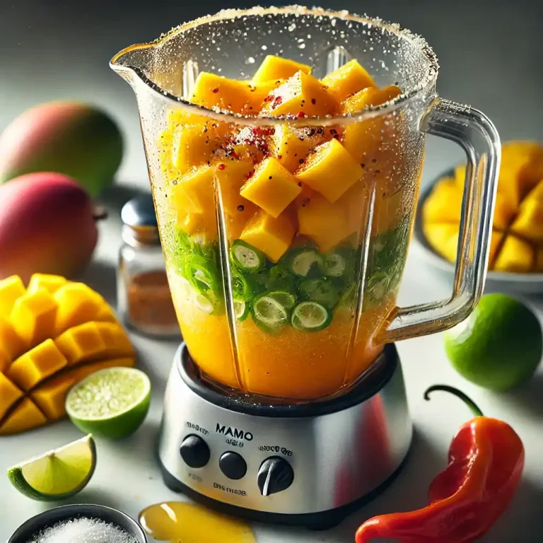 Blend the Base: In a blender, combine the chopped mangoes, syrup, lime juice, habanero peppers, and salt. Blend until smooth and creamy.