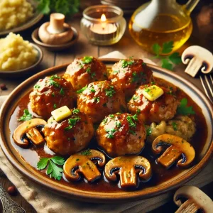 Garlic Butter Chicken Marsala Meatballs That Are Too Good to Share