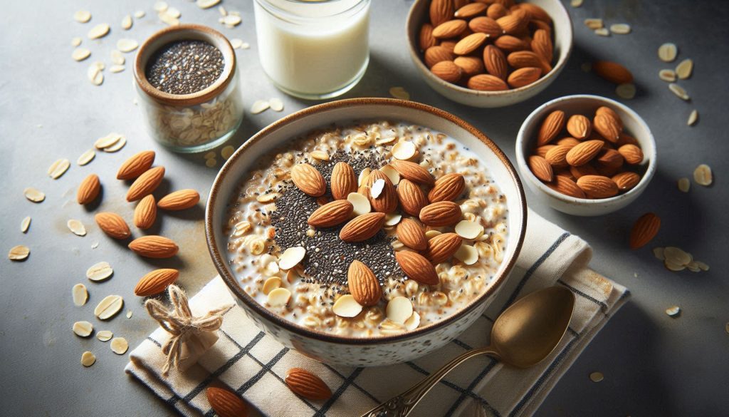 Overnight Oats with Chia Seeds and Almonds!