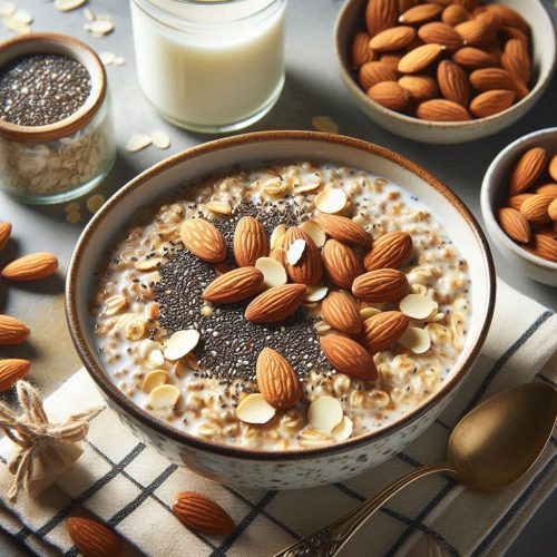 Overnight Oats with Chia Seeds and Almonds!