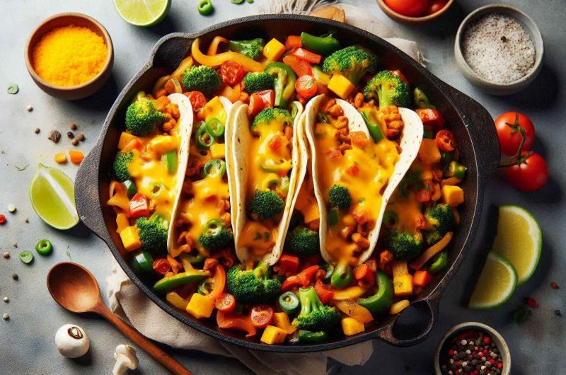 Cheesy Taco Veggie Skillet: Healthy, Hearty, and Delicious