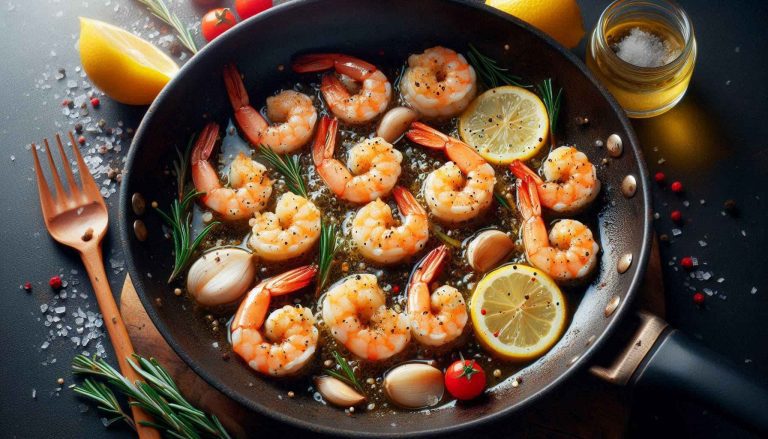 Add shrimp to the pan and cook for 2-3 minutes on each side until opaque. Stir in lemon juice, salt, and pepper.