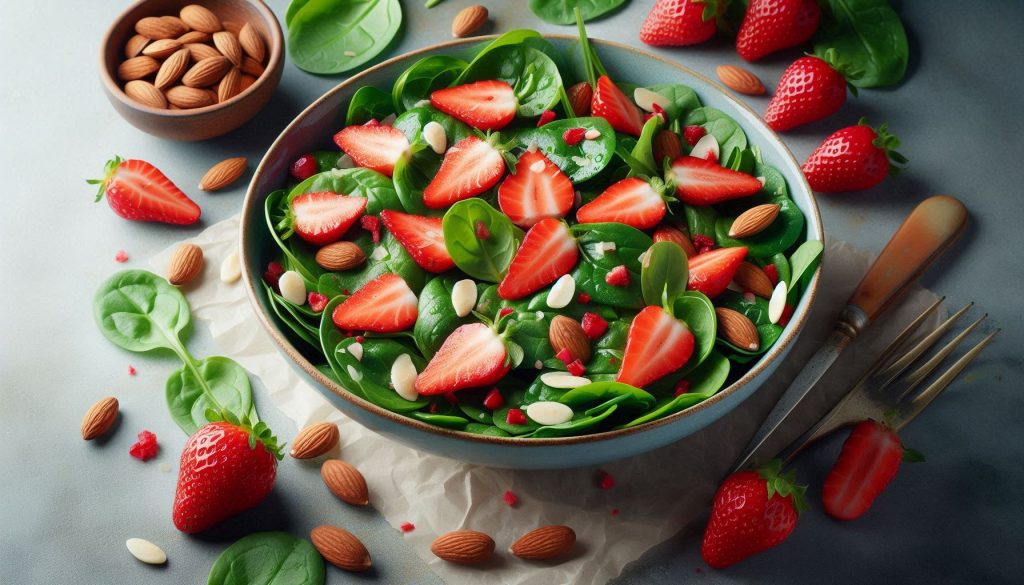 Spinach Salad with Strawberries and Almonds – Light and Tasty!