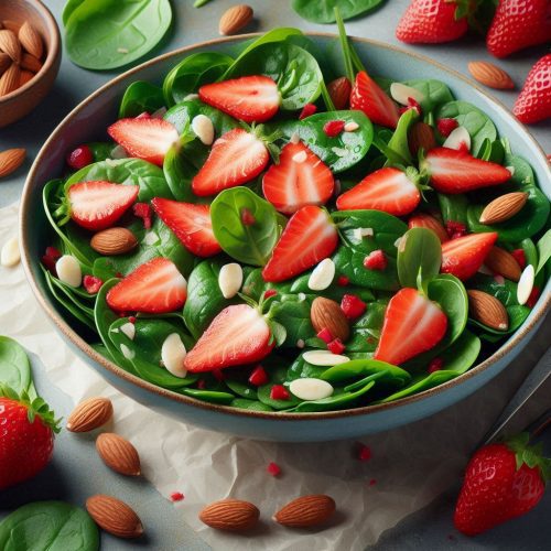 Spinach Salad with Strawberries and Almonds – Light and Tasty!