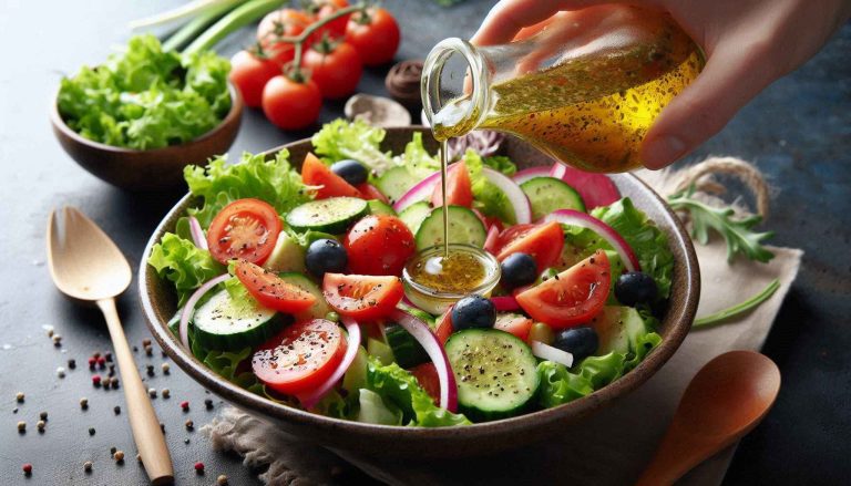 Pour the dressing over the salad and toss well to combine.