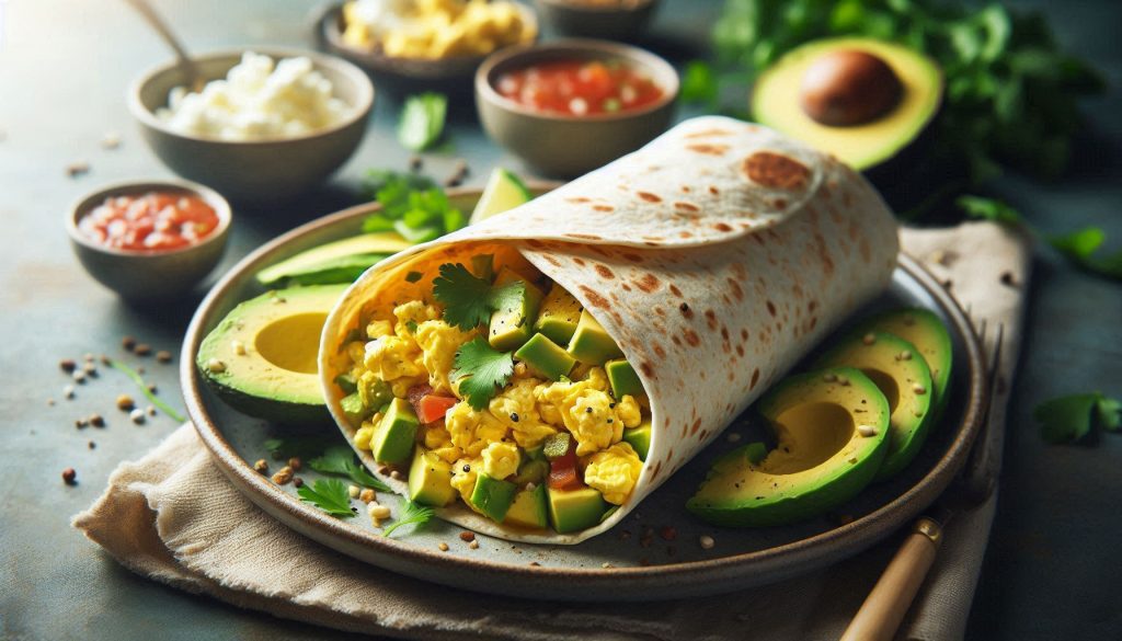 Breakfast Burrito Loaded with Eggs and Avocado!