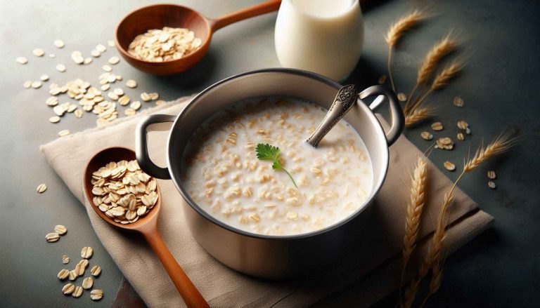 In a small pot, bring the milk to a simmer over medium heat. Stir in the oats and cook for 4-5 minutes until the oats are soft and creamy