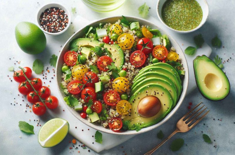 Zesty Quinoa Salad with Avocado and Lime Dressing