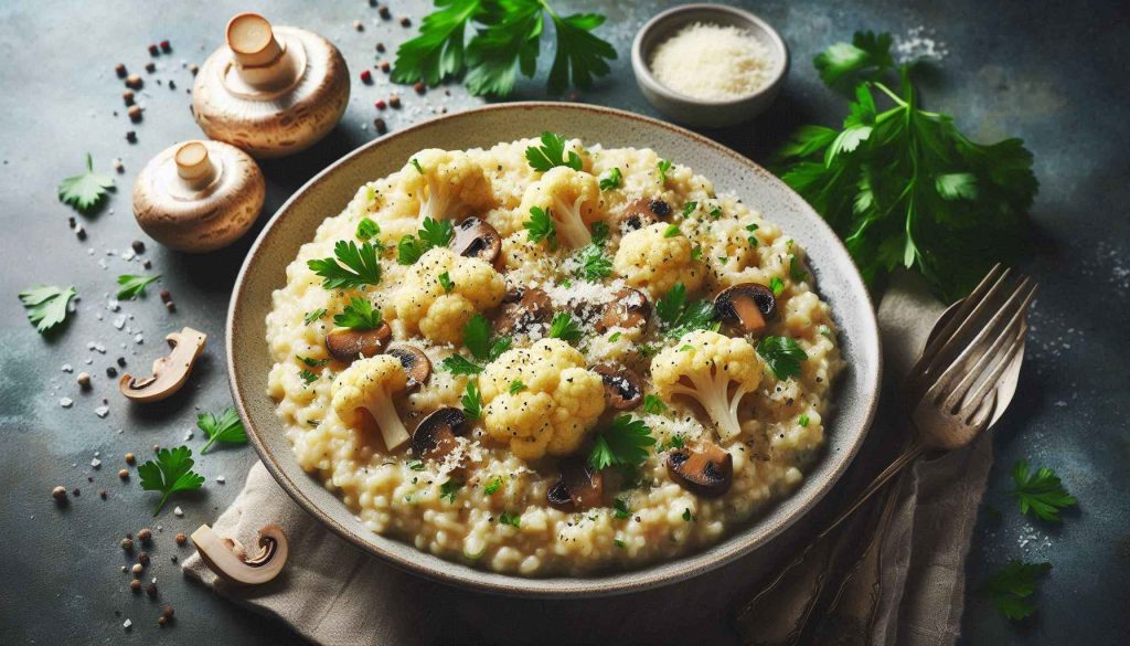 Creamy Mushroom Cauliflower Risotto