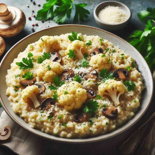 Creamy Mushroom Cauliflower Risotto