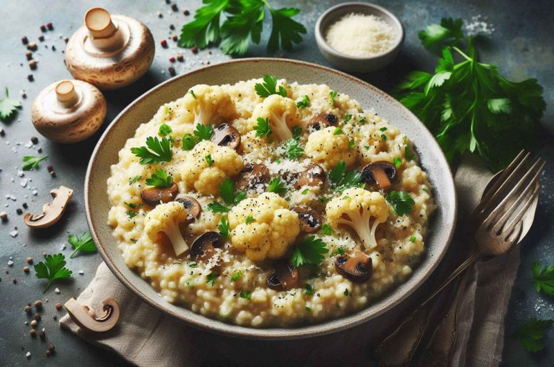 Creamy Mushroom Cauliflower Risotto