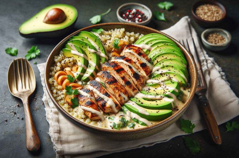 Ultimate Creamy Avocado Chicken Bowl for Weight Gain