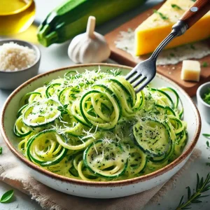 Zucchini Noodles in Creamy Garlic Sauce – Low-Carb Indulgence