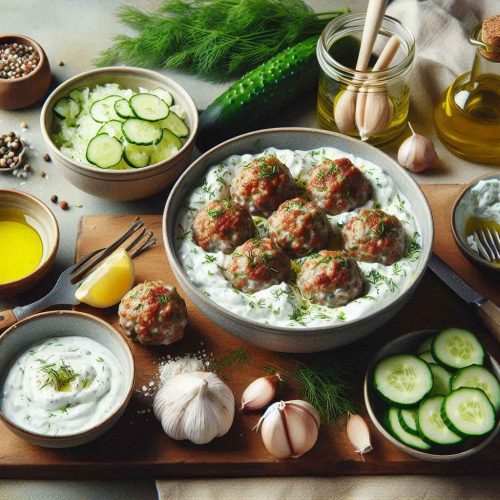 Flavor-Packed Greek Meatballs with Tzatziki