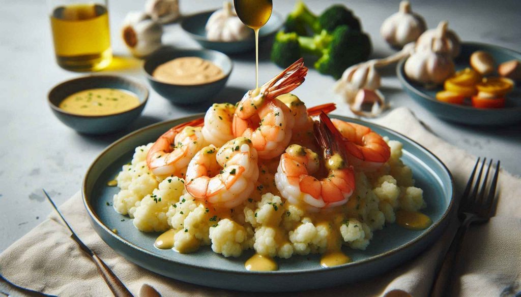 Garlic Butter Shrimp over Cauliflower Rice