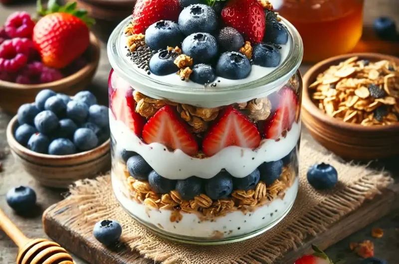 Greek Yogurt Parfait with Chia and Fresh Berries