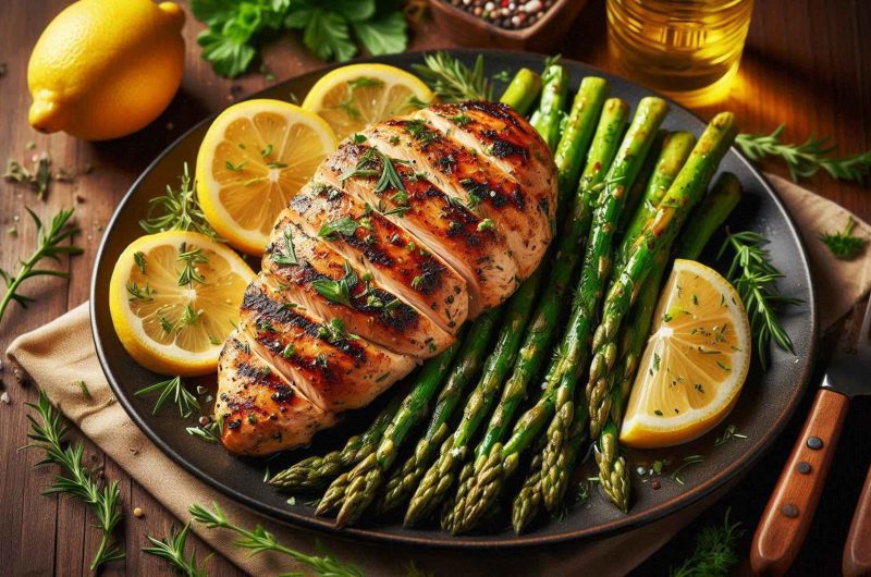 Grilled Lemon Herb Chicken with Asparagus Recipe