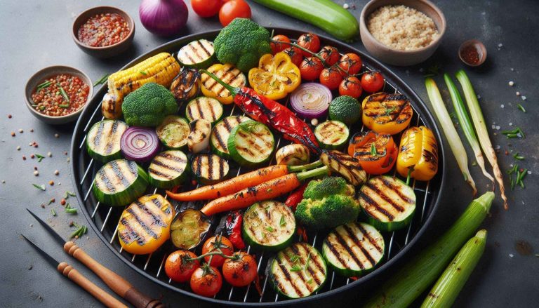 Grilled Lemon Herb Tofu with Veggies