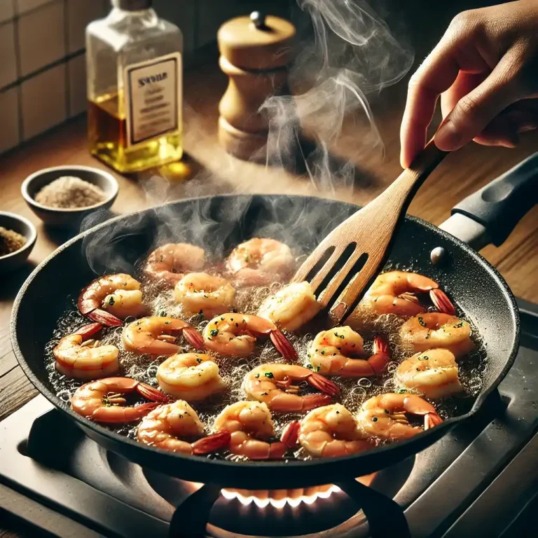 Heat a skillet with oil and cook shrimp for 2-3 minutes per side until opaque and browned.