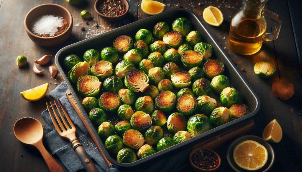 Honey Garlic Roasted Brussels Sprouts