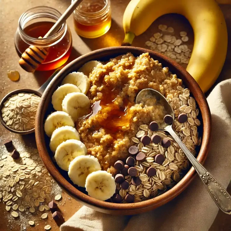 In a bowl mix mashed bananas oats chocolate chips honey and vanilla