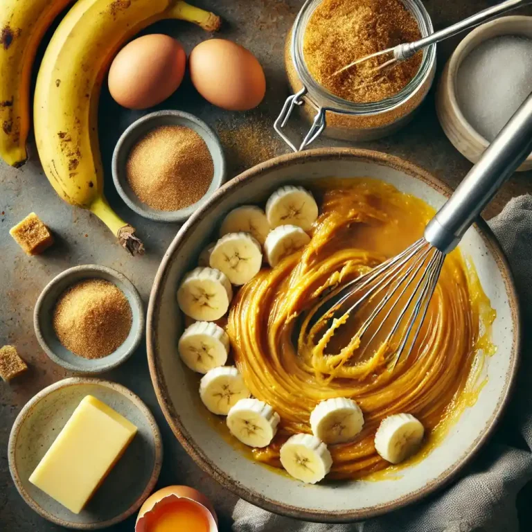 In a bowl whisk together the mashed bananas pumpkin puree eggs brown sugar and melted butter until smooth