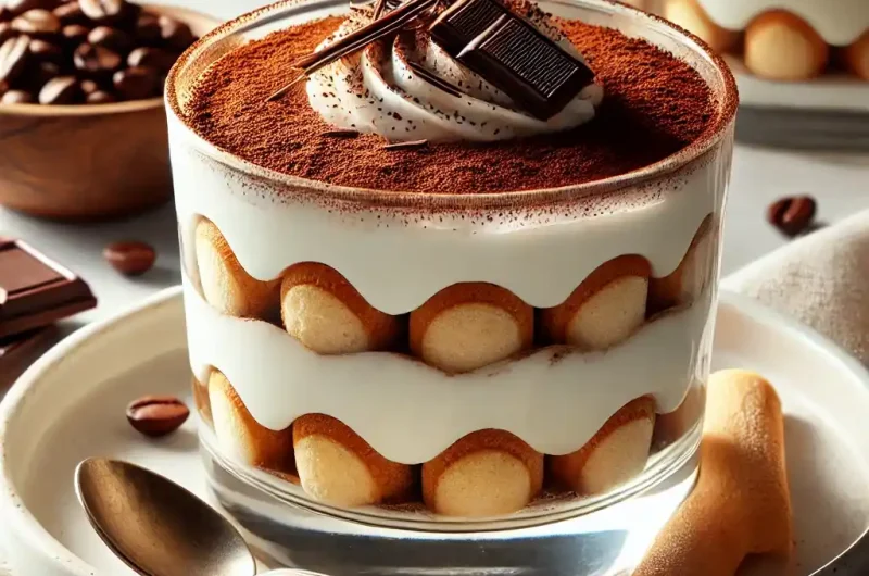 Layered Tiramisu Served in Glass Cups