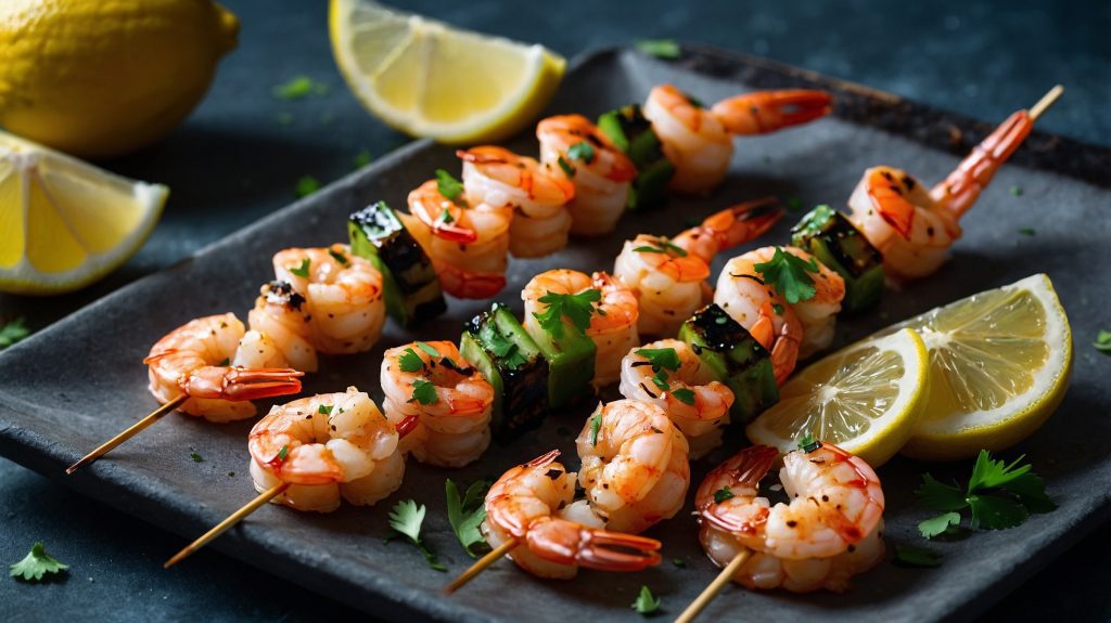 Lemon Garlic Shrimp Skewers Recipe