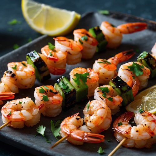 Lemon Garlic Shrimp Skewers Recipe